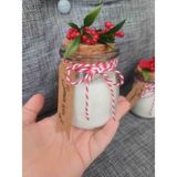 Opulent Accessories Mantar Tıpalı Cam Şişe Soya Wax Mum,dekoratif Mum, Hediyelik Mum, Noel,yeni Yil Hediye,hediyelik Dekoratif Mum - Beyaz