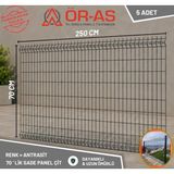 Ör-As Tel Örgü Bahçe Teli Panel Çit 70 cm x 250 cm = 5 - Adet - 70 x 250 - Antrasit - Gri