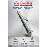 Ör-As Tel Örgü Çubuk Tel Galvanizli 3,50 mm x 3 kg x 100 cm – Doğrutulmuş Tel - Gri