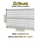Ör-As Tel Örgü Ör - As Tel Örgü Antrastik Gri Bahçe Teli Panel Çit 150 cm x 250 cm 5 - Adet