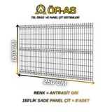 Ör-As Tel Örgü Ör - As Tel Örgü Antrastik Gri Bahçe Teli Panel Çit 150 cm x 250 cm 8 - Adet