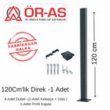 Ör-As Tel Örgü Ör As Tel Örgü Panel Çit Direği Aksesuarlı ( 120 cm )Renk Antrasit Gri