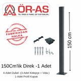 Ör-As Tel Örgü Ör As Tel Örgü Panel Çit Direği Aksesuarlı ( 150 cm )Renk Antrasit Gri