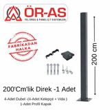 Ör-As Tel Örgü Ör As Tel Örgü Panel Çit Direği Aksesuarlı ( 200 cm )Renk Antrasit Gri