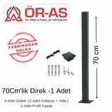 Ör-As Tel Örgü Ör As Tel Örgü Panel Çit Direği Aksesuarlı ( 70 cm )Renk Antrasit Gri