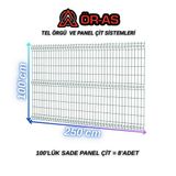 Ör-As Tel Örgü Ör - As Tel Örgü Yeşil Panel Çit Galvaniz Kaplama Yükseklik: 100 cm Genişlik: 250 cm Ürün 8 - Adet