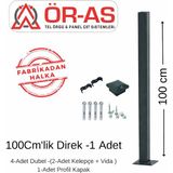 Ör-As Tel Örgü Panel Çit Direği AKSESUARLI-(-100CM-)RENK Antrasit Gri - 100 cm - Antrasit - Gri