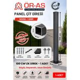 Ör-As Tel Örgü Panel Çit Direği AKSESUARLI-(-100CM-)RENK Antrasit Gri - 100 cm - Antrasit - Gri