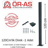 Ör-As Tel Örgü Panel Çit Direği AKSESUARLI-(-120CM-)RENK Antrasit Gri - 120 cm - Antrasit - Gri