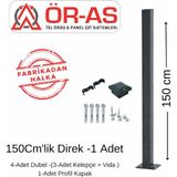 Ör-As Tel Örgü Panel Çit Direği AKSESUARLI-(-150CM-)RENK Antrasit Gri - 150 cm - Antrasit - Gri