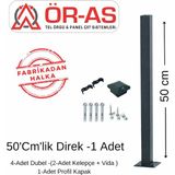 Ör-As Tel Örgü Panel Çit Direği AKSESUARLI-(-50CM-)RENK Antrasit Gri - 50 cm - Antrasit - Gri