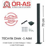 Ör-As Tel Örgü Panel Çit Direği AKSESUARLI-(-70CM-)RENK Antrasit Gri - 70 cm - Antrasit - Gri