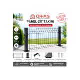 ÖR-AS TEL ÖRGÜ & PANEL ÇİT SİSTEMLERİ 150'Lik Panel Çit Takım 15 Mt + 1 direk Avantaj paket )- Antrasit Gri
