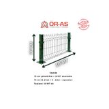 Ör-As Tel Örgü & Panel Çit Sistemleri 70'Lik Panel Çit Takım 10 Mt + 1 Direk Avantaj Paket Yeşil Renk