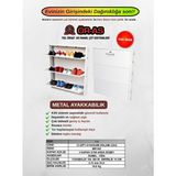 Ör - As Tel Örgü & Panel Çit Sistemleri Ayakkabılık (- Metal -) 3x4 Düşer Kapaklı 12 Çift Ayakkabı Dolabı Beyaz (108X90X16 Cm)
