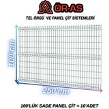 Ör - As Tel Örgü & Panel Çit Sistemleri Bahçe Teli Panel Çit 100 cm x 250 cm = 10-Adet - 10 adet - Yeşil