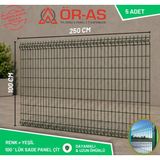 Ör - As Tel Örgü & Panel Çit Sistemleri Bahçe Teli Panel Çit 100 cm x 250 cm = 5-Adet - 5 adet - Yeşil