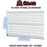 Ör - As Tel Örgü & Panel Çit Sistemleri Bahçe Teli Panel Çit 120 cm x 250 cm = 10-Adet - 120 x 250 cm - Yeşil