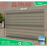 Ör - As Tel Örgü & Panel Çit Sistemleri Bahçe Teli Panel Çit 150 cm x 250 cm = 7-Adet - Yeşil