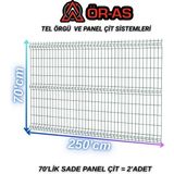 Ör - As Tel Örgü & Panel Çit Sistemleri Bahçe Teli Panel Çit 70 cm x 250 cm = 2-Adet - 2 adet - Yeşil