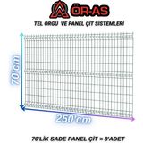 Ör - As Tel Örgü & Panel Çit Sistemleri Bahçe Teli Panel Çit 70 cm x 250 cm = 8-Adet - 8 adet - Yeşil