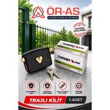 Ör - As Tel Örgü & Panel Çit Sistemleri Ör-As Tel Örgü Demir Kapı Kilidi - Tursan Trajlı Kilit 1 Adet - Siyah