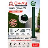 Ör - As Tel Örgü & Panel Çit Sistemleri Ör-As Tel Örgü Panel Çit Direği Aksesuarlı 100 cm Yeşil Renk 5 Adet - 1-Adet