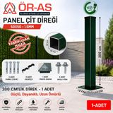 Ör - As Tel Örgü & Panel Çit Sistemleri Ör-As Tel Örgü Panel Çit Direği Aksesuarlı 200 cm Yeşil Renk - 1-Adet