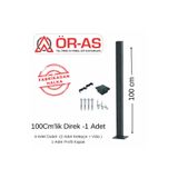 ÖR-AS TEL ÖRGÜ & PANEL ÇİT SİSTEMLERİ Panel Çit Direği Aksesuarlı-(-100cm-)Renk Antrasit Gri