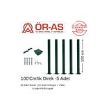 ÖR-AS TEL ÖRGÜ & PANEL ÇİT SİSTEMLERİ Panel Çit Direği Aksesuarlı (-100cm-) Yeşil Renk 5 Adet