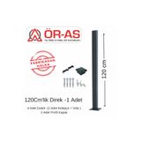 ÖR-AS TEL ÖRGÜ & PANEL ÇİT SİSTEMLERİ Panel Çit Direği Aksesuarlı-(-120cm-)Renk Antrasit Gri