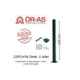 ÖR-AS TEL ÖRGÜ & PANEL ÇİT SİSTEMLERİ Panel Çit Direği Aksesuarlı-(-120cm-) Yeşil Renk