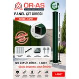 ÖR-AS TEL ÖRGÜ & PANEL ÇİT SİSTEMLERİ Panel Çit Direği Aksesuarlı-(-120cm-) Yeşil Renk
