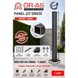 ÖR-AS TEL ÖRGÜ & PANEL ÇİT SİSTEMLERİ Panel Çit Direği Aksesuarlı (-200cm-) Renk Antrasit Gri - 1 Adet