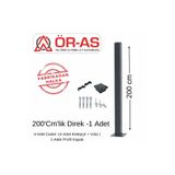 ÖR-AS TEL ÖRGÜ & PANEL ÇİT SİSTEMLERİ Panel Çit Direği Aksesuarlı-(-200cm-)Renk Antrasit Gri