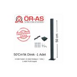 ÖR-AS TEL ÖRGÜ & PANEL ÇİT SİSTEMLERİ Panel Çit Direği Aksesuarlı-(-50cm-)Renk Antrasit Gri