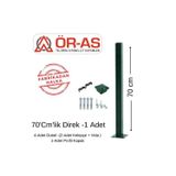 ÖR-AS TEL ÖRGÜ & PANEL ÇİT SİSTEMLERİ Panel Çit Direği Aksesuarlı-(-70cm-) Renk Yeşil