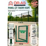 ÖR-AS TEL ÖRGÜ & PANEL ÇİT SİSTEMLERİ Panel Çit Takım ( 100 Cm Yükseklik 15 mt Uzunluk ) + ( 100 x 100 Kapı -) RENK-YEŞİL