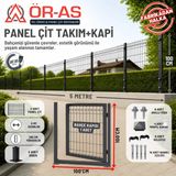 Ör - As Tel Örgü & Panel Çit Sistemleri Panel Çit Takım ( 100 cm Yükseklik 5 mt Uzunluk ) + ( 100 x 100 Kapı -) RENK-ANTRASİT GRİ - Antrasit - Gri