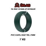 ÖR-AS TEL ÖRGÜ & PANEL ÇİT SİSTEMLERİ Pvc - Kaplı Düz Tel - 3mm Kalınlık (- 1 - Kğ -)