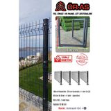 Ör-As Tel Örgü Panel Çit Takım ( 100 cm Yükseklik 10 mt Uzunluk ) + ( 100 x 100 Kapı -) - Antrasit - Gri