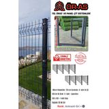 Ör-As Tel Örgü Panel Çit Takım ( 100 cm Yükseklik 20 mt Uzunluk ) + ( 100 x 100 Kapı -) - Antrasit - Gri