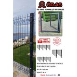 Ör-As Tel Örgü Panel Çit Takım ( 100 cm Yükseklik 25 mt Uzunluk ) + ( 100 x 100 Kapı -) - Antrasit - Gri