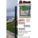 Ör-As Tel Örgü Panel Çit Takım ( 100 cm Yükseklik 30 mt Uzunluk ) + ( 100 x 100 Kapı -) - Antrasit - Gri