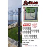 Ör-As Tel Örgü Panel Çit Takım ( 100 cm Yükseklik 45 mt Uzunluk ) + ( 100 x 100 Kapı -) - Antrasit - Gri