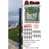 Ör-As Tel Örgü Panel Çit Takım ( 100 cm Yükseklik 50 mt Uzunluk ) + ( 100 x 100 Kapı -) - Antrasit - Gri