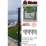 Ör-As Tel Örgü Panel Çit Takım ( 120 cm Yükseklik 10 mt Uzunluk ) + ( 120 x 100 Kapı -) - Antrasit - Gri