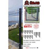 Ör-As Tel Örgü Panel Çit Takım ( 120 cm Yükseklik 25 mt Uzunluk ) + ( 120 x 100 Kapı -) - Antrasit - Gri