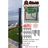 Ör-As Tel Örgü Panel Çit Takım ( 120 cm Yükseklik 35 mt Uzunluk ) + ( 120 x 100 Kapı -) - Antrasit - Gri