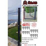 Ör-As Tel Örgü Panel Çit Takım ( 120 cm Yükseklik 40 mt Uzunluk ) + ( 120 x 100 Kapı -) - Antrasit - Gri